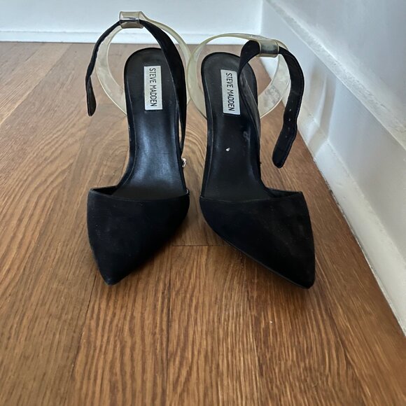 Steve Madden Diva Black Suede Heels – Size 8.5 - Picture 2 of 5